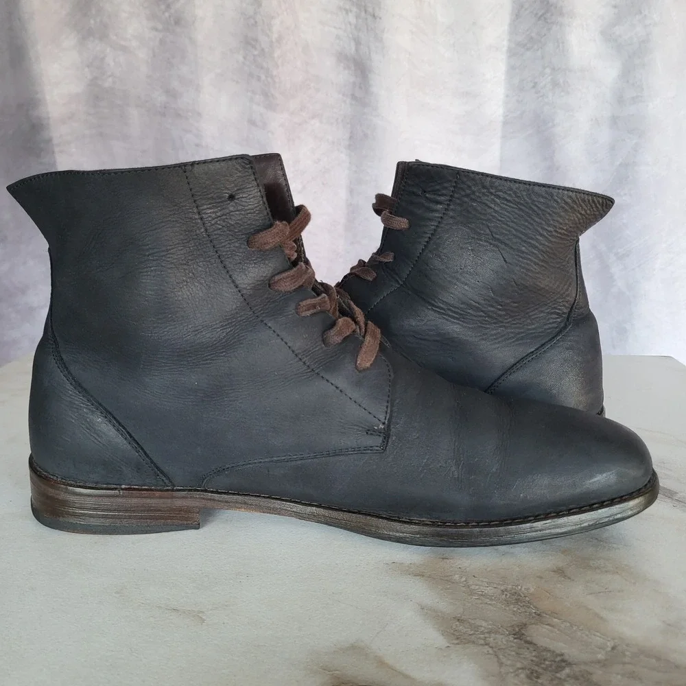 Maison Forte Lace Up Chukka Boots Black Men's Size 10.5 Leather